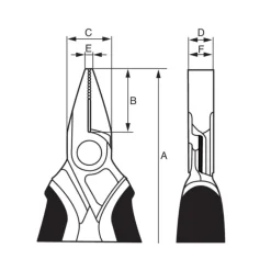 Alicate de Pontas Chatas 125mm Bahco 2420G-125