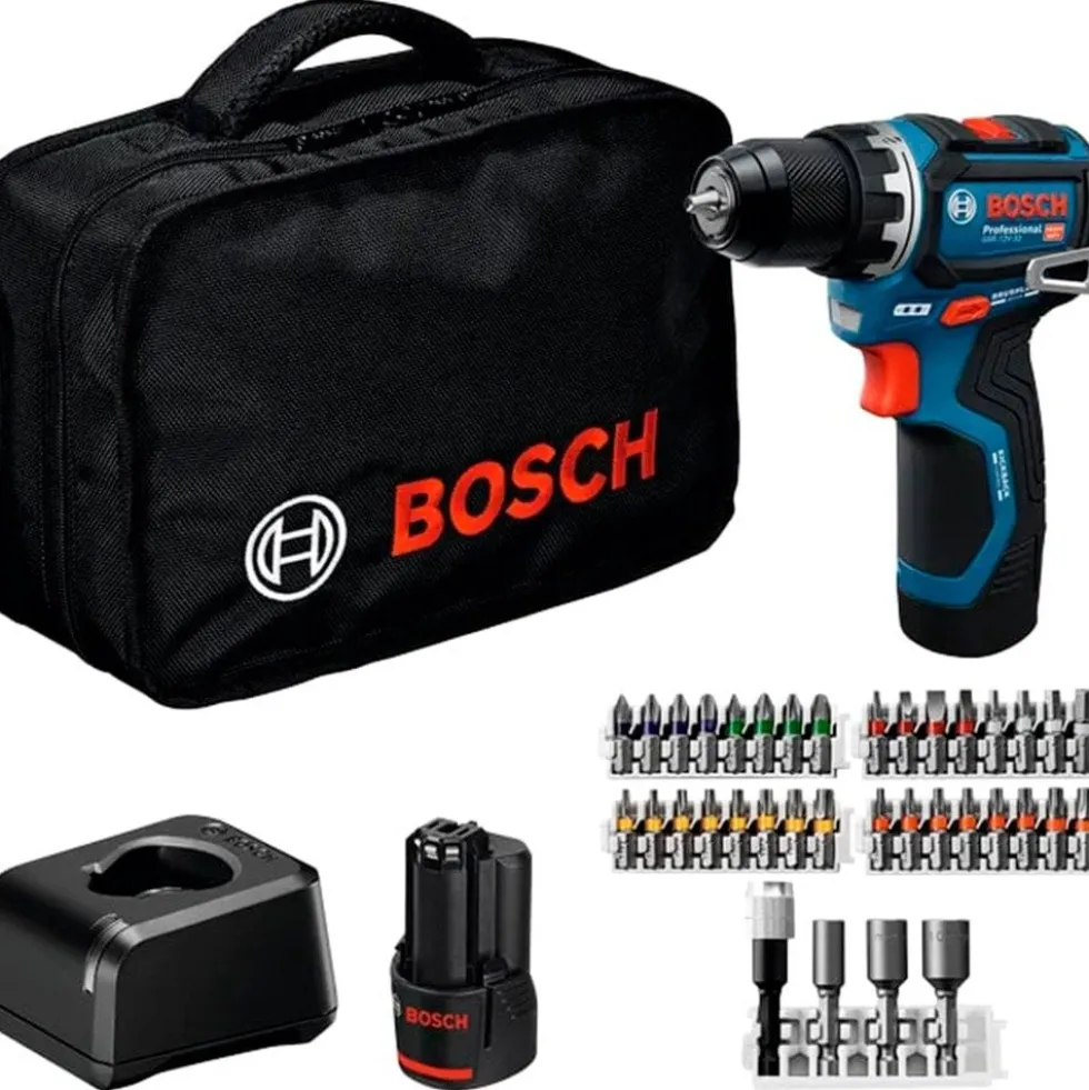 Aparafusadora GSR 12V-32 + Bolsa + Kit Pontas Bosch 06019N7004