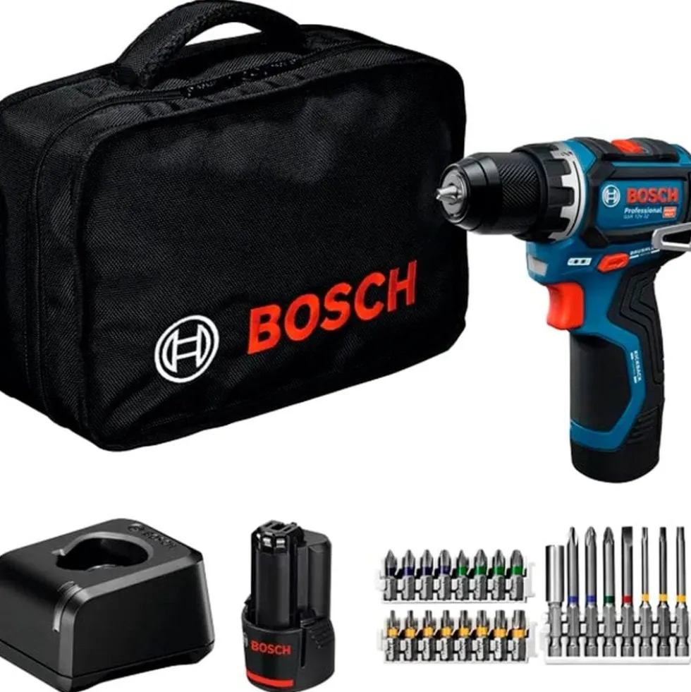 Aparafusadora GSR 12V-32 + Bolsa + Kit Pontas Bosch 06019N7006