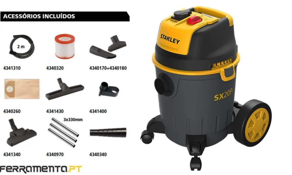 Aspirador Sólidos e Líquidos 1200W 28 l/s Stanley SXVC20PTE
