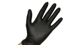 Balde de Luvas Vulcão Pretas Diamante 150Uni – XL Mundo Guante 15080XL