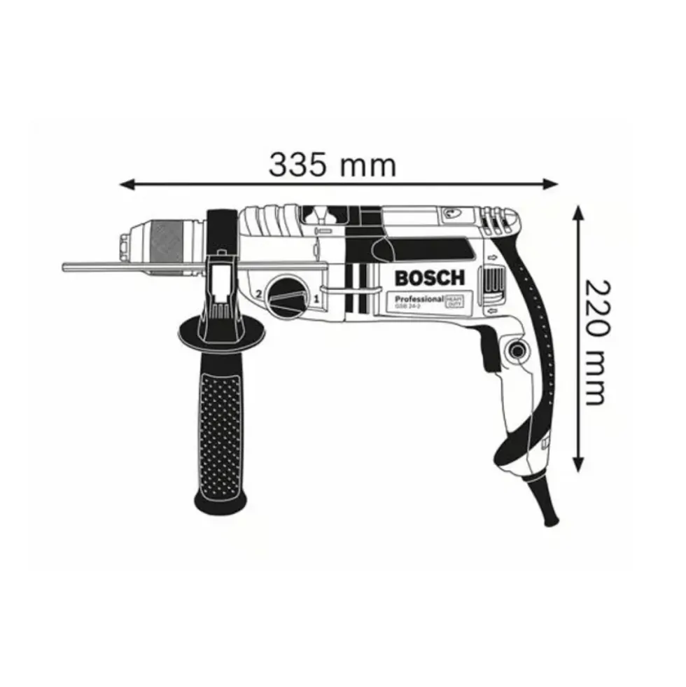 Berbequim com percussão Bosch GSB 24-2 Professional