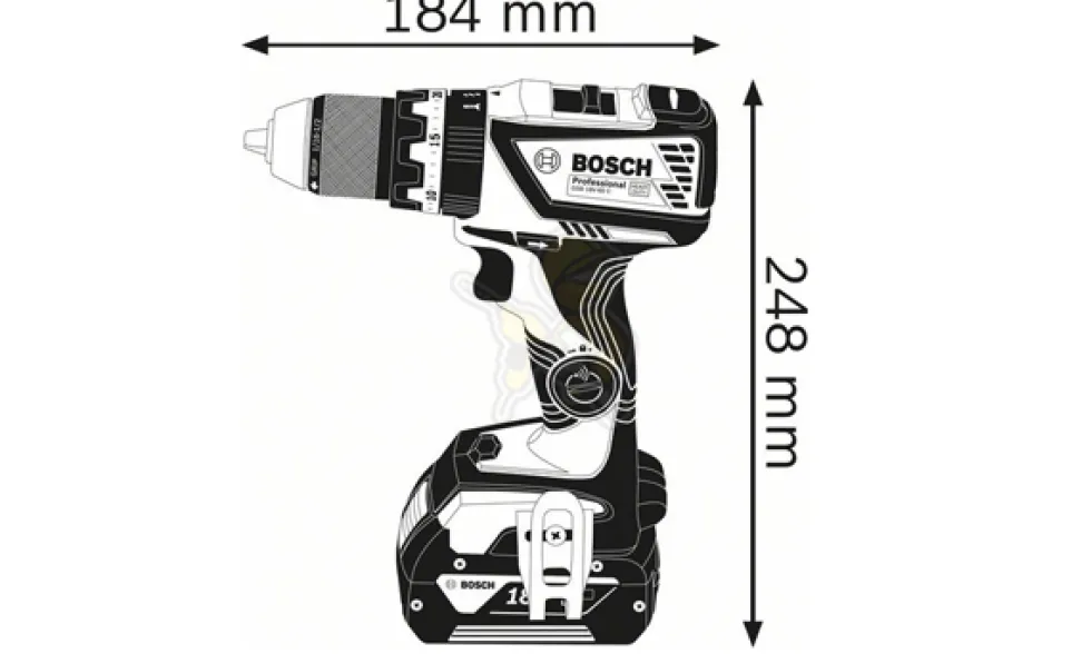 Berbequim C/ Percussão 5,0Ah Bosch GSB 18V-60 C Professional