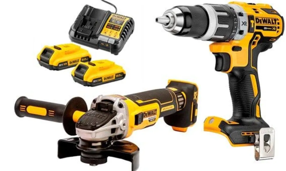 Berbequim DCD796 + Rebarbadora DCG405 Dewalt Kit DWK208