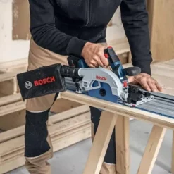 Bosch Professional Serra Circular sem Fio GKS 18V-57-2 GX com Calha e Guia de Corte Transversal FSN X,Calha Paralela, Disco Expert Madeira 36 Dentes