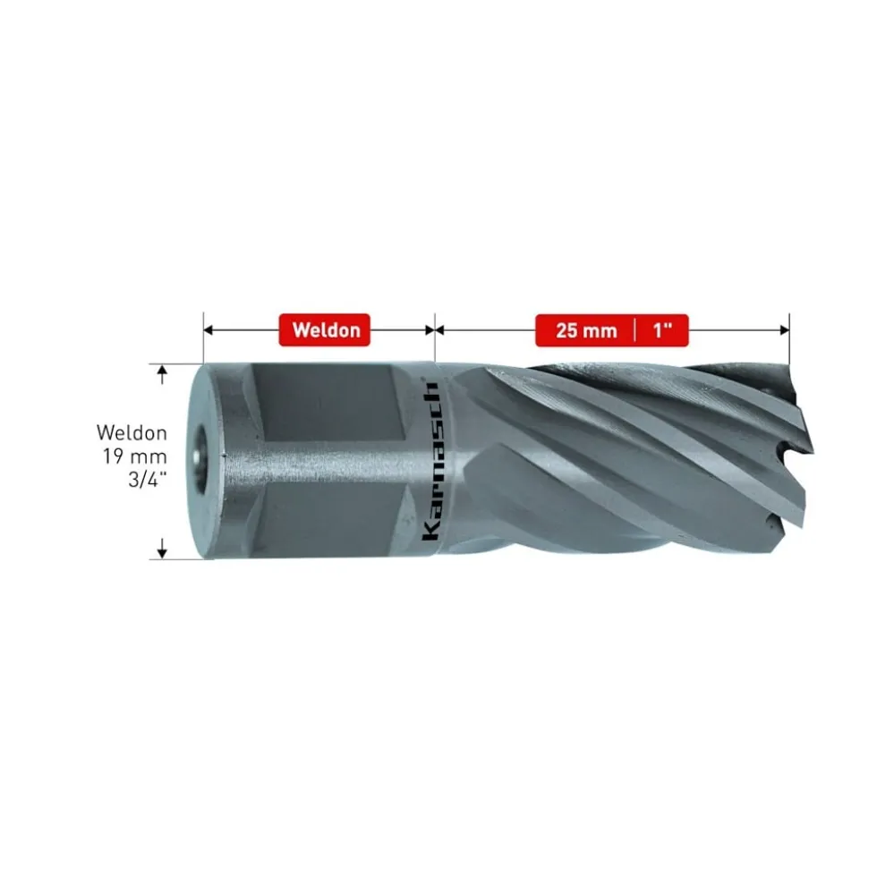 Broca Anular HSS‑XE 19,0 x 25 mm Karnasch 201255019