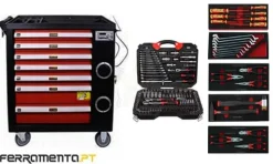 Carro de Ferramentas de 7 Gavetas C/ Áudio 262 Pcs Kroftools 8617