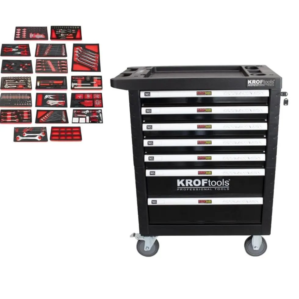 Carro de Ferramentas 7 Gavetas + 352 Peças Kroftools 8353PRE
