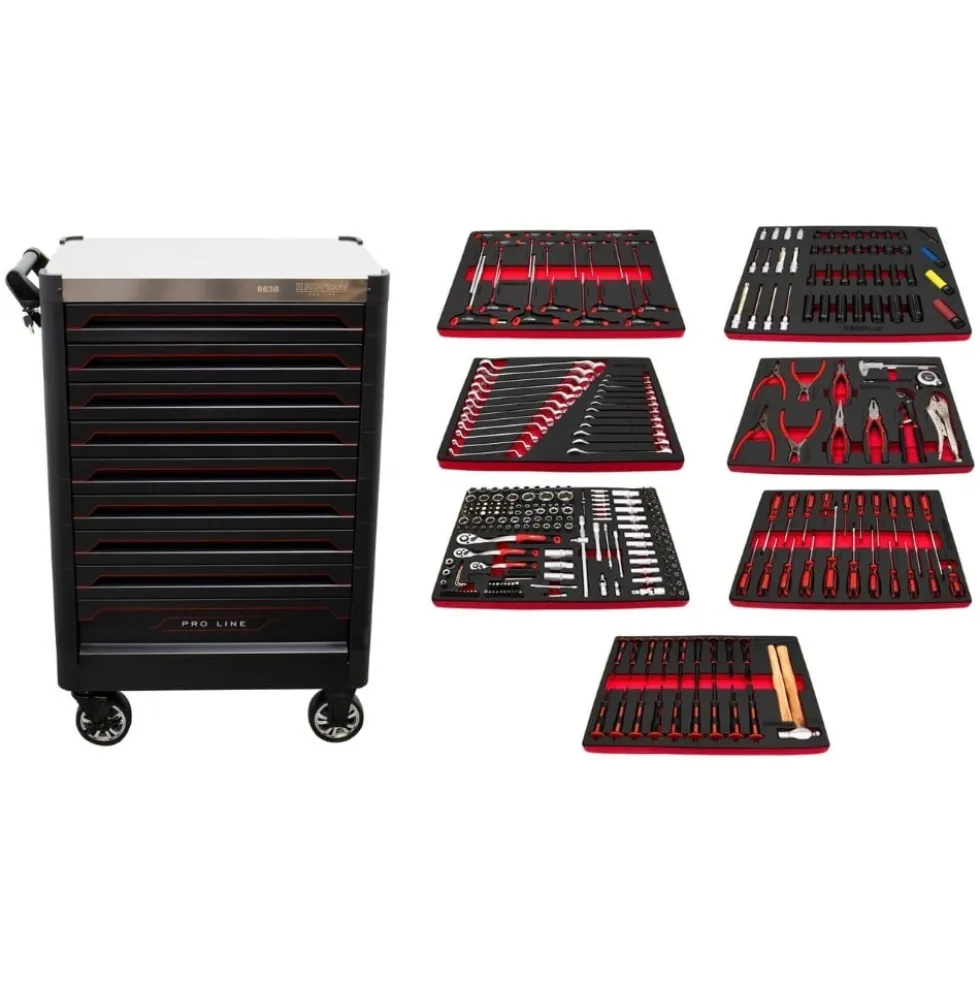 Carro Ferramentas Proline 9 Gavetas 318 Peças Kroftools 8637