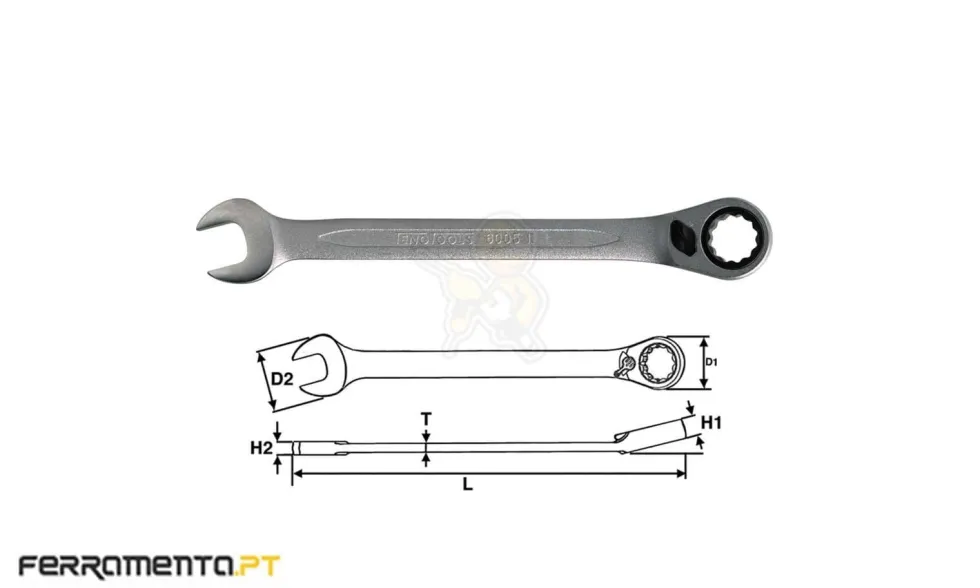 Chave Boca Luneta com Roquete 14 mm Teng Tools 600514R