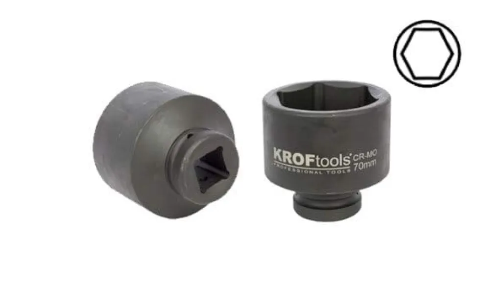 Chave Curta 1” Impacto 56mm Kroftools 200156