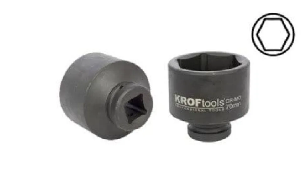 Chave Curta 1” Impacto 55mm Kroftools 200155