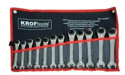 Chave de Boca Luneta Aberta c/ Roquete 12Pcs Kroftools 120200