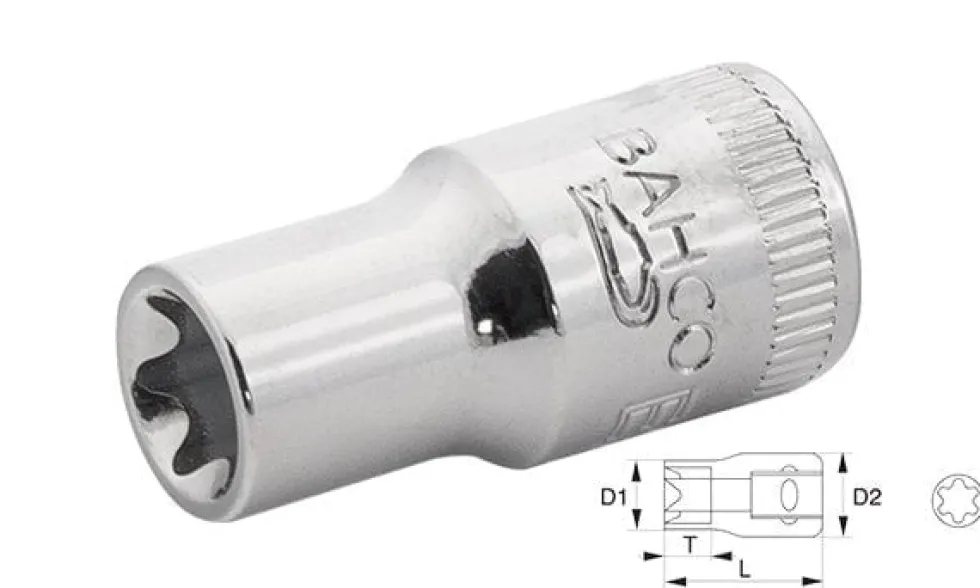 Chave De Caixa 1/4" E10 Hexagonal Bahco 6700TORX-E6