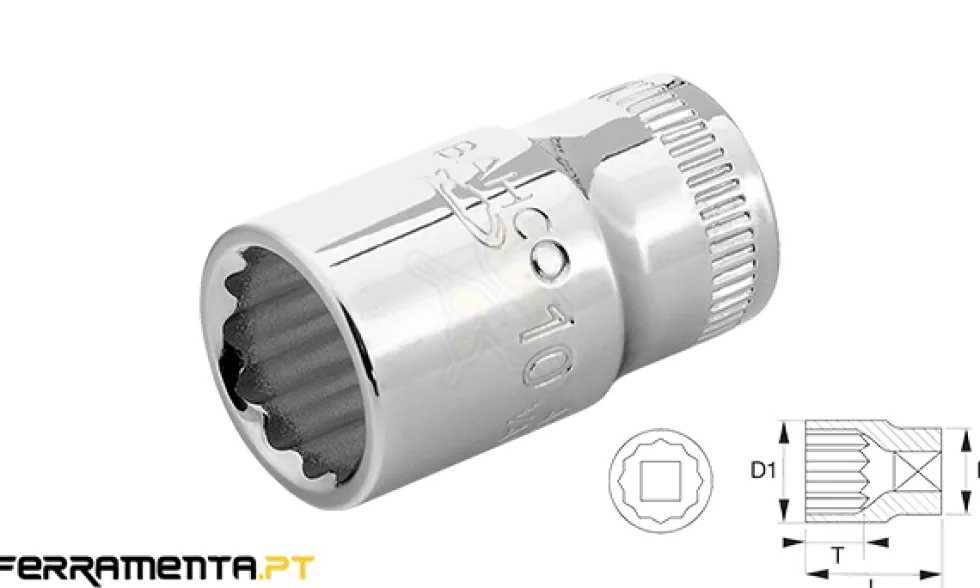 Chave de Caixa 1/4'' 12mm 12 faces Bahco A6700DM-12