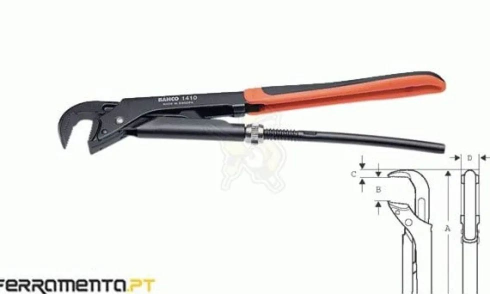 Chave de Modelo Sueco 90º para Tubos Bahco 1410