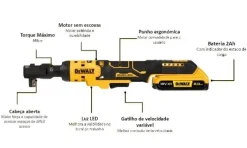 Chave de roquete 1/2 XR 18V Dewalt DCF512D1