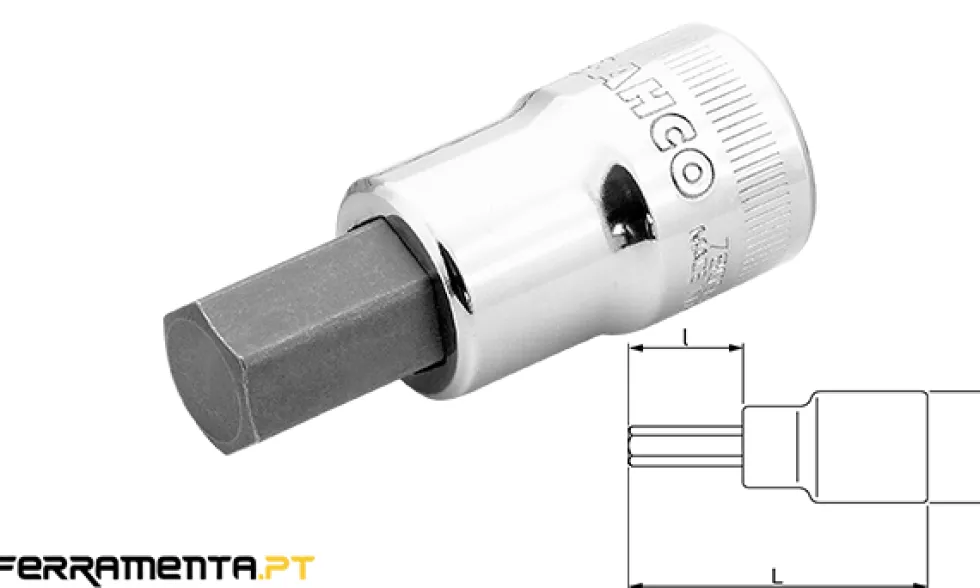 Chaves de Caixa Hexagonal 1/2'' 19 mm Bahco 7809M-19