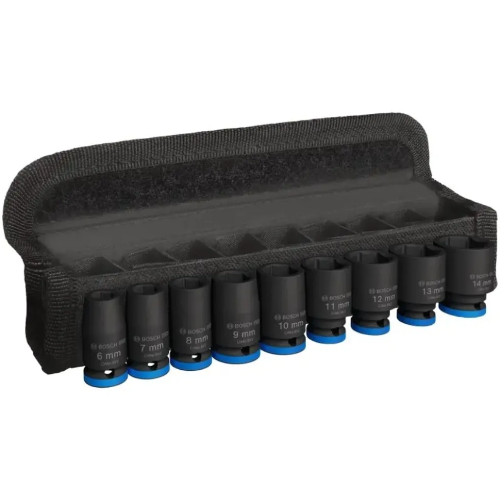 Chaves Impacto Pro 1/4" 6-14mm x25mm: 9Uds Bosch 2608003034