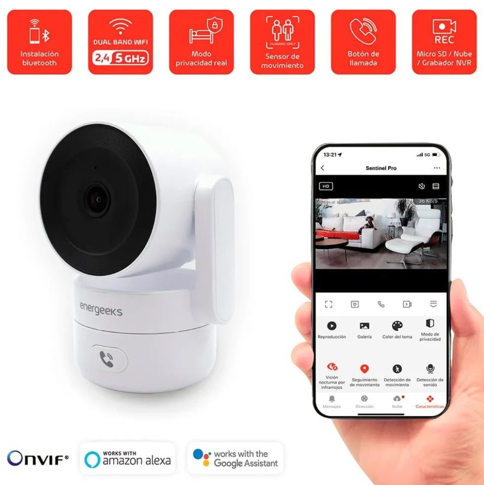 Câmara 5G Wifi 6 Ultra HD Sentinel Pro Energeeks EG-CIP006