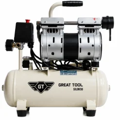 Compressor Silencioso Isento De Óleo 8L 0.75HP 230V Great Tool CP008000CMS