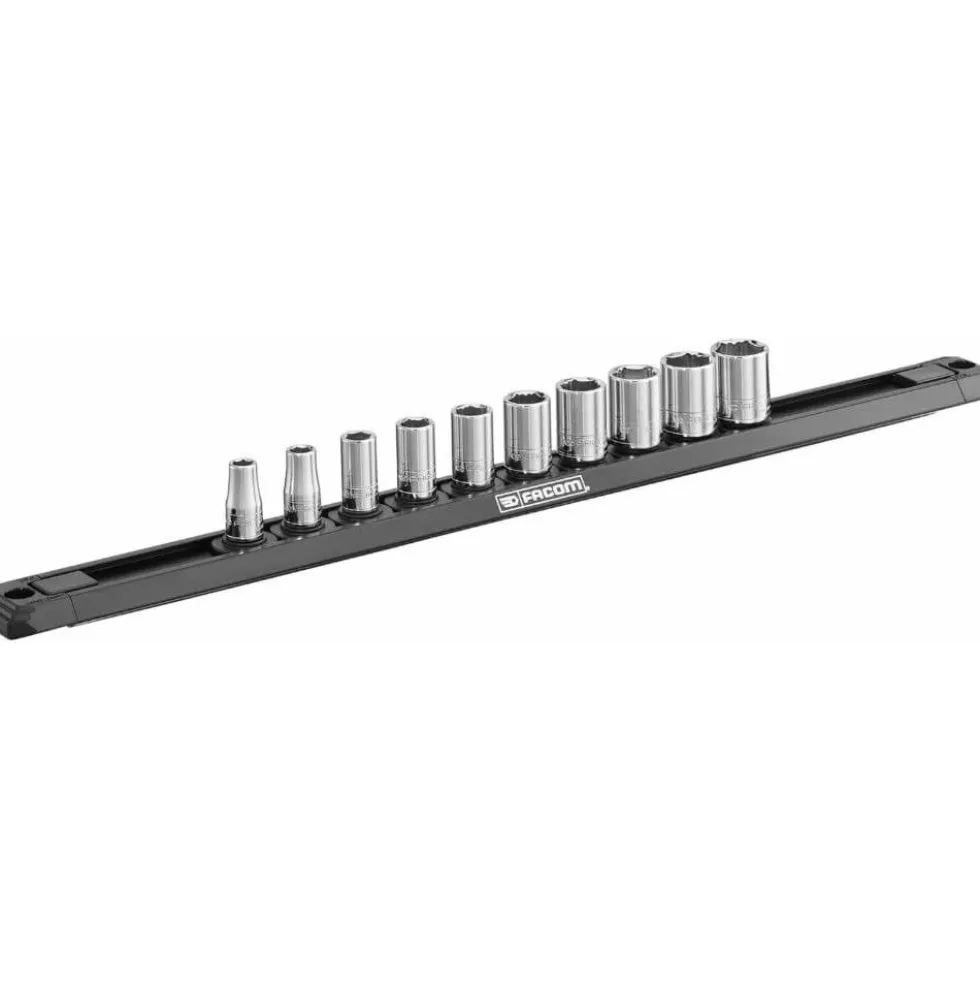 Conjunto 10 Chaves de Caixa OGVGRIP 1/4" 6 Faces Régua Facom R.40EGRPPB
