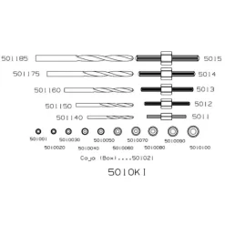 Conjunto de Brocas e GuiasFORZA Série 5010KI