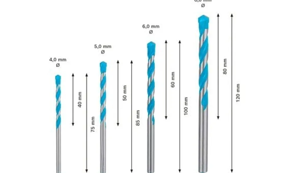 Conjunto de 4 Brocas EXPERT CYL-9 MultiConstruction 4 - 8mm Bosch