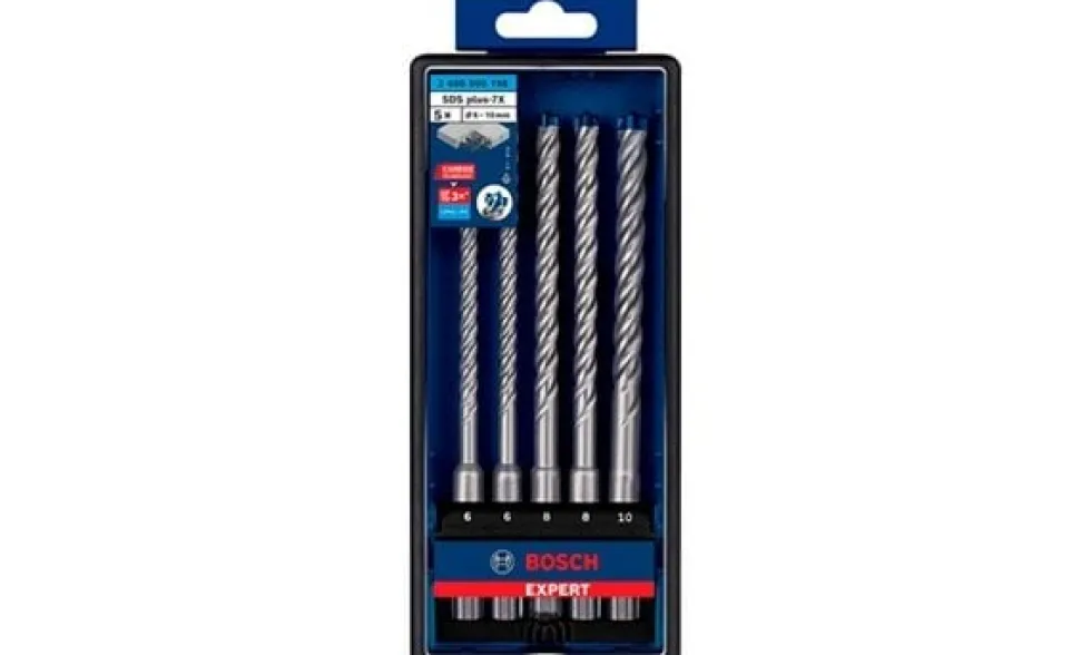 Conjunto de 5 Brocas P/ Martelo EXPERT SDS-PLUS 7X Ø 6 -10 mm Bosch 2608900198