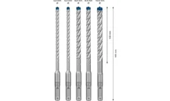 Conjunto de 5 Brocas P/ Martelo EXPERT SDS-PLUS 7X Ø 6 -10 mm Bosch 2608900198