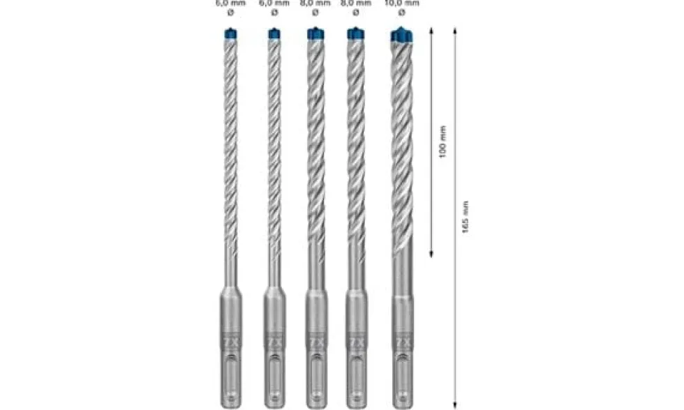 Conjunto de 5 Brocas P/ Martelo EXPERT SDS-PLUS 7X Ø 6 -10 mm Bosch 2608900198