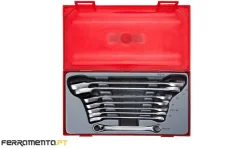 Conjunto de Chaves boca luneta com roquete 8pcs Teng Tools TT6508R