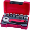 Conjunto de Chaves de Caixa 1/4" de 6 Pontas 8 pcs Teng Tools T1408