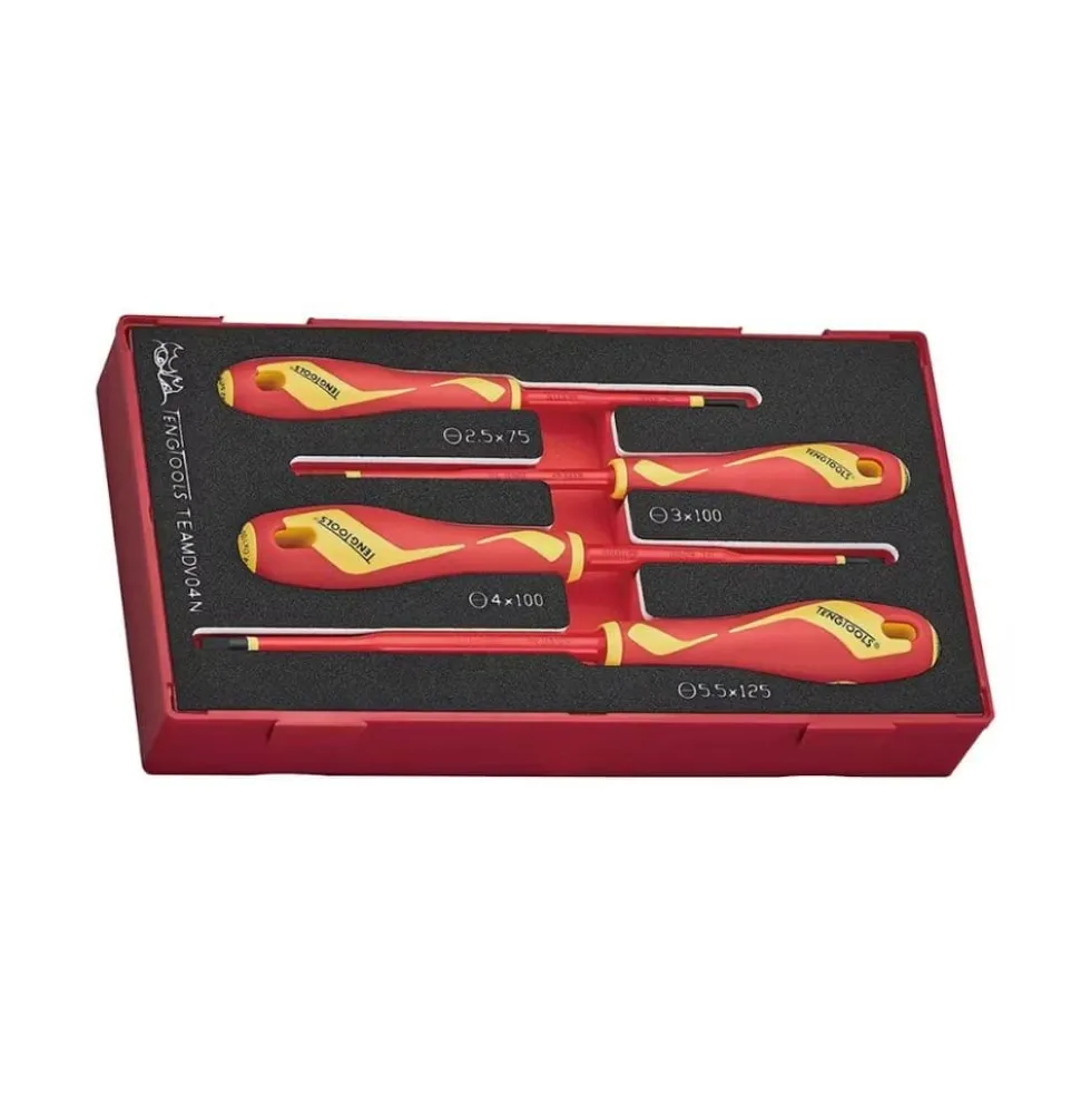 Conjunto de chaves de fenda isoladas Teng Tools Teamdv04N