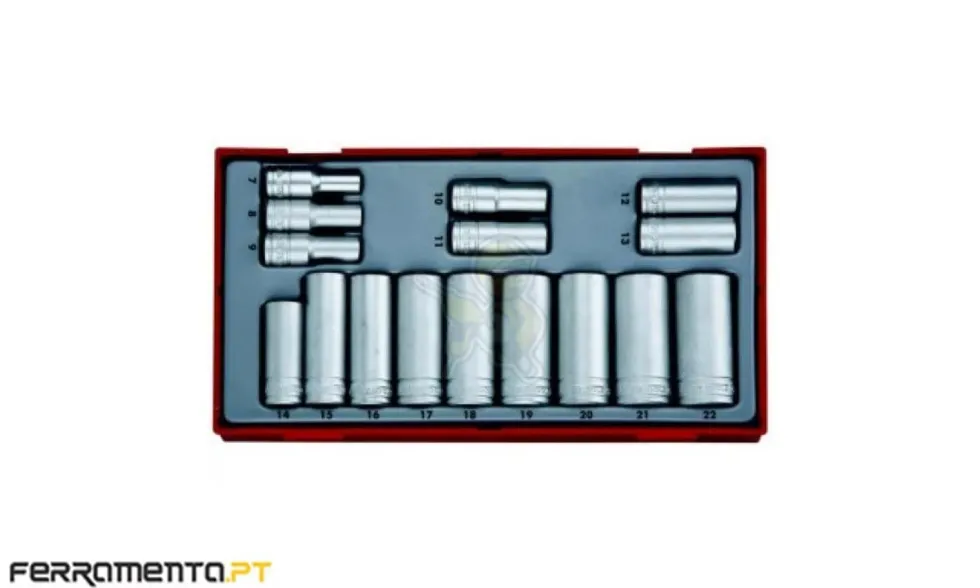 Conjunto de chaves métricas longas de 3/8" Teng Tools TT3816