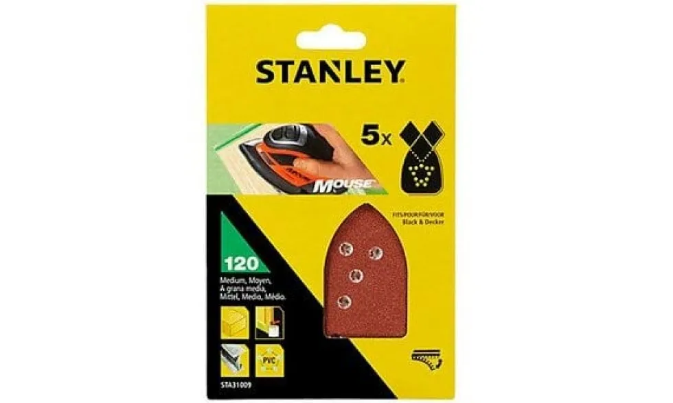 Conjunto Folhas de Lixa Grão 120 Stanley STA31447-XJ