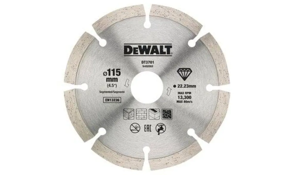 DeWalt Disco Duplo de Diamante para Corte Seco com Aro Segmentado 115x22.2mm para Materiais de Construção