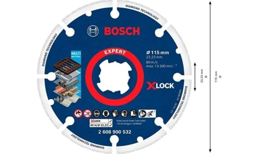 Disco de corte X-LOCK Para Metal 115mm Bosch 2608900532