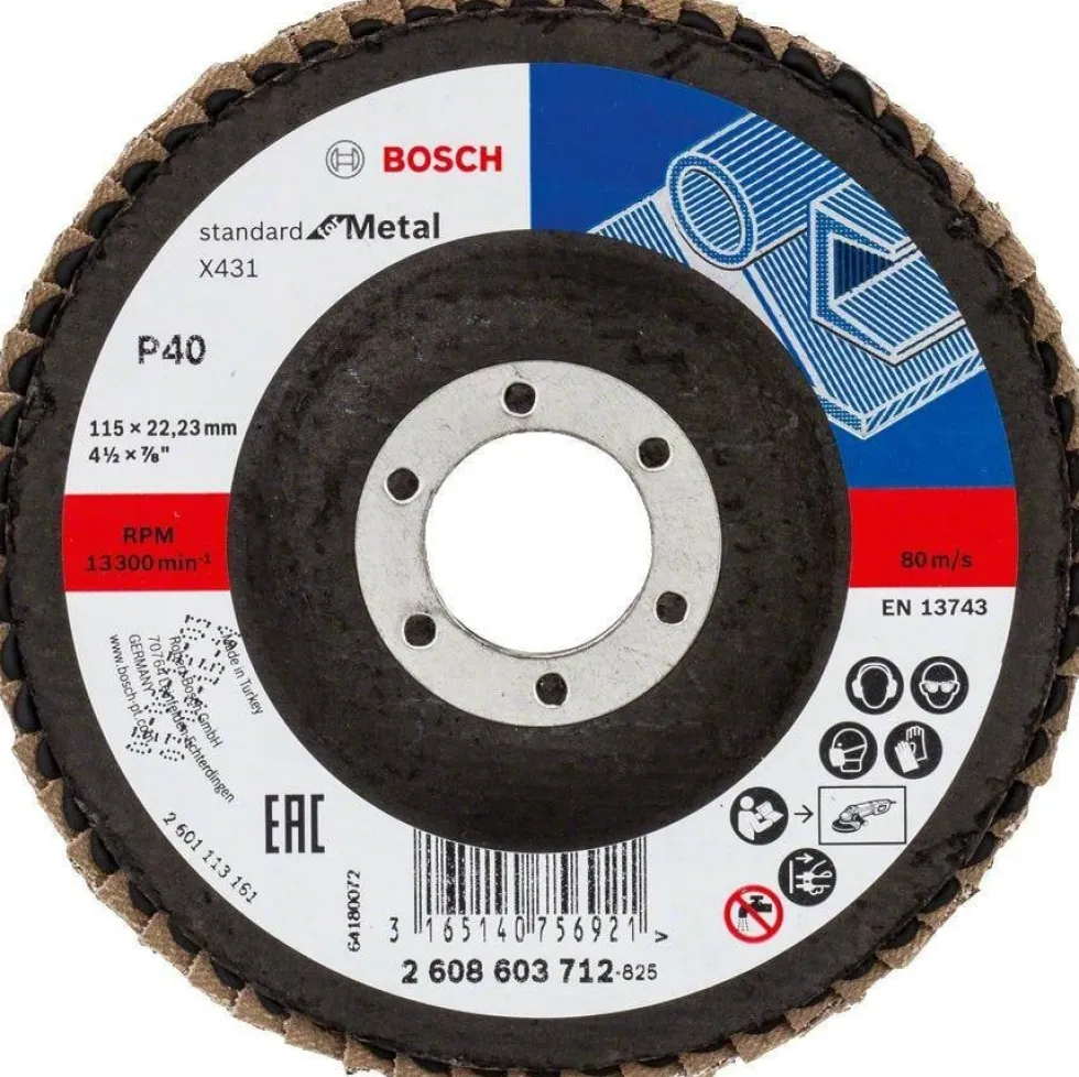 Disco de Lixa em Lamelas Ø115 G80 X431 Bosch 2608603714