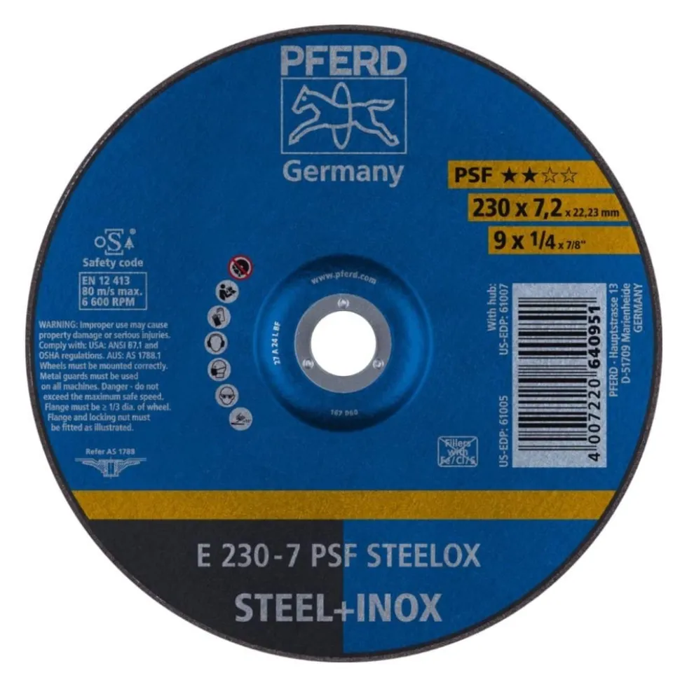 DISCO DESBASTAR E 230-7 A24 L PSF/22,23 PFERD 4007220640951