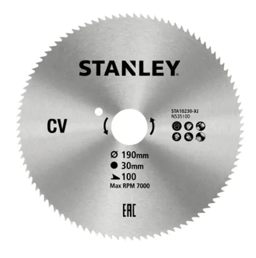 Disco de Serra Circular 190x30mm Corte Fino Stanley STA10230-XJ