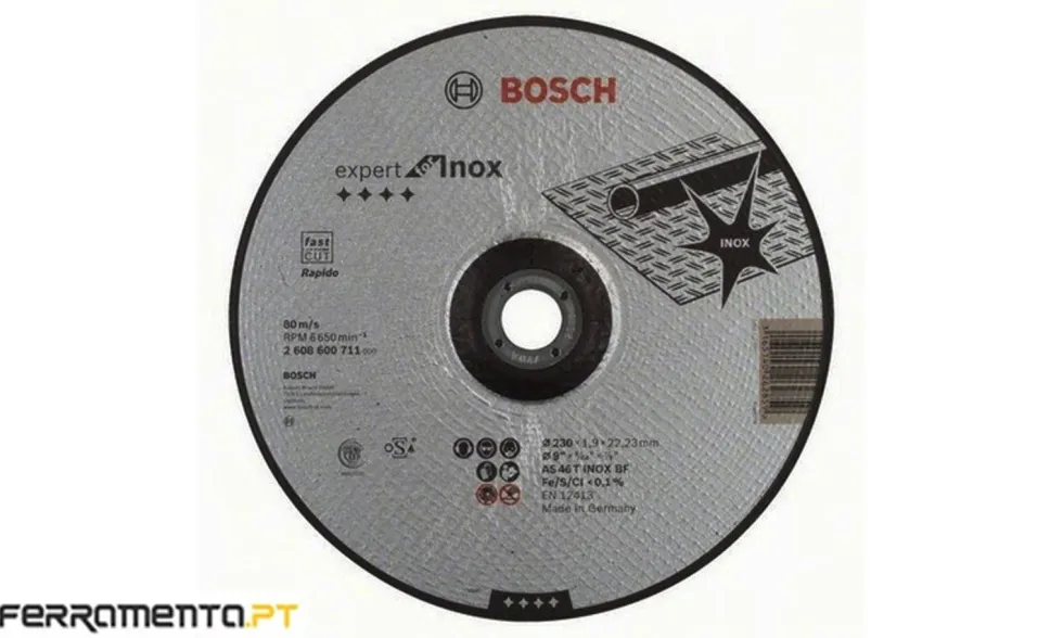 Discos Abrasivos de Corte Inox Côncavo 230x1.9x22.23 mm