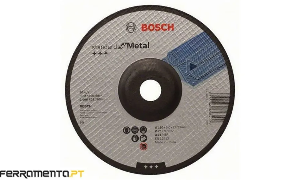 Discos Abrasivos de Rebarbar Metal 180x6.0x22.23