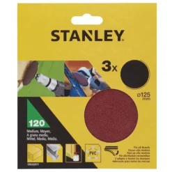 Discos de Lixa 125mm G120 c/ Velcro Stanley STA32077-XJ