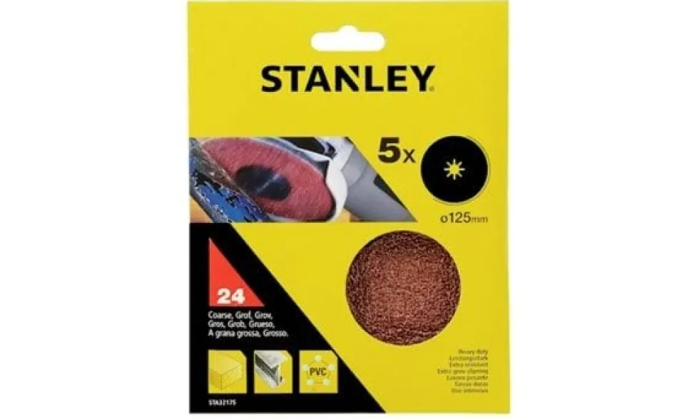 Discos de Lixa 125mm G24-80 p/ Rebarbadora Stanley