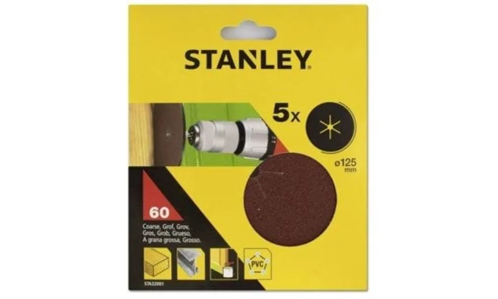 Discos de Lixa 125mm G60 Stanley STA32001-XJ