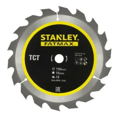 Disco 190x16mm TCT/HM Corte em Esquadria Stanley STA15370-XJ