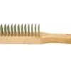 Escova de arame de aço 4 filas com cabo madeira Kroftools 2226