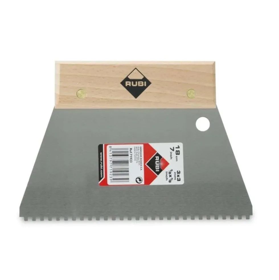 Espátula Dentada 18 cm 6x6 mm Rubi 71924