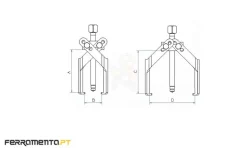 Extrator de Rolamentos 70mm Forza 2642